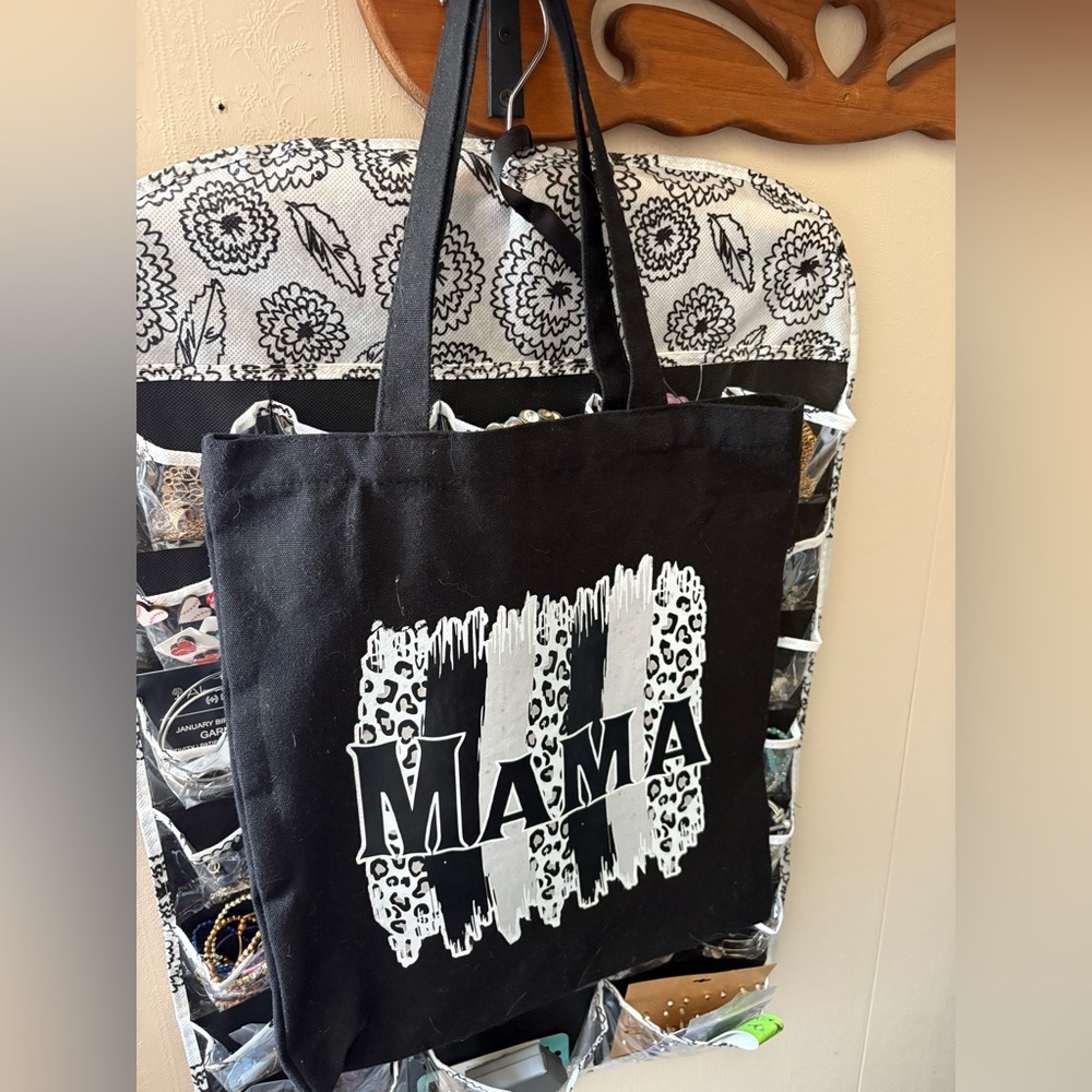 Chic Black 'Mama' Tote Bag